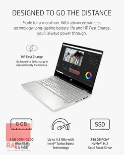 لپ تاپ 14 اینچی تبدیل پذیر HP مدل Pavilion x360 14m-dw0023dx