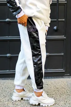 ست هودی و شلوار مردانه تدی سفید