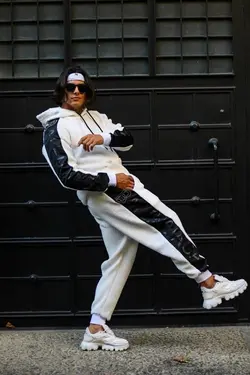 ست هودی و شلوار مردانه تدی سفید