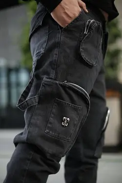 شلوار اسلش جین دودی