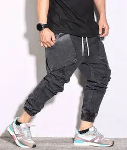 شلوار اسلش طوسی مردانه زاپ