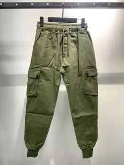 شلوار اسلش سبز مردانه کتان