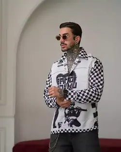 پیرهن ساتن مردانه چهارخونه