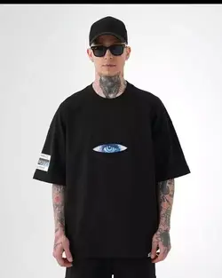 تیشرت مردانه مشکی طرح چشم