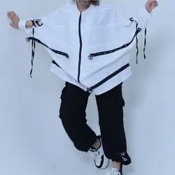 مانتو سفید اسپرت دخترانه