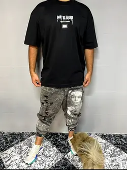 تیشرت مردانه مشکی پلنگ