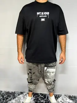 تیشرت مردانه مشکی پلنگ