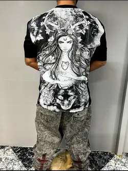 تیشرت مشکی مردانه دختر گرگی