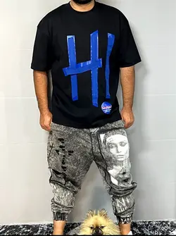 تیشرت مردانه مشکی ماچینست HI