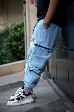 شلوار اسلش جین مردانه آبی