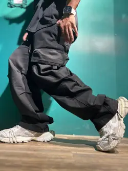 شلوار بگ مردانه مشکی 6 جیب