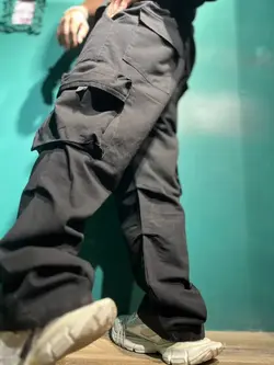 شلوار بگ مردانه مشکی 6 جیب