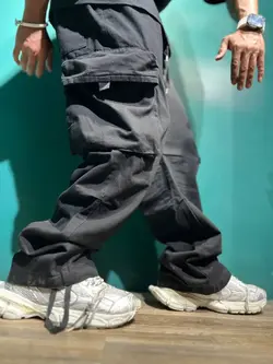 شلوار بگ مردانه مشکی 6 جیب