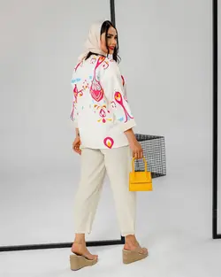 ست مانتو شلوار لینن سرخابی