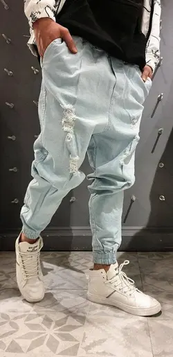 شلوار اسلش جین آبی