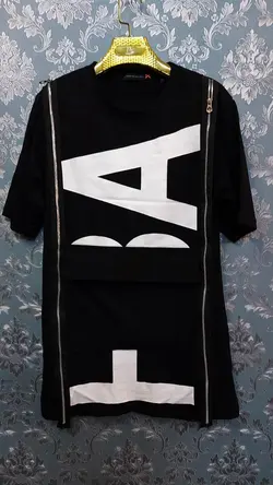 تیشرت مشکی زیپدار HBA