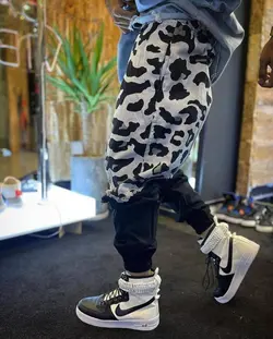 شلوار اسلش جین پلنگی