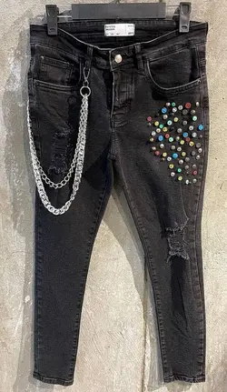 شلوار جین لاکچری طوسی