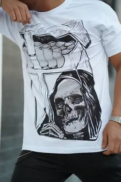 تیشرت سفید اسکلت