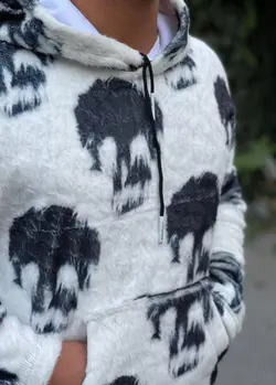 هودی تدی سفید اسکلتی