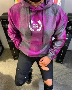 هودی بنفش مردانه لاکچری