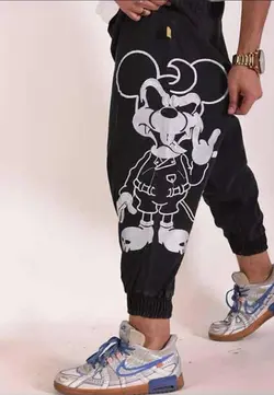 شلوار اسلش مشکی مردانه میکی موس