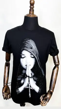 تیشرت مردانه مشکی طرح نیایش