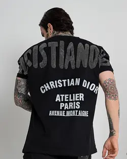 تیشرت مردانه مشکی لاکچری DIOR