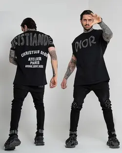 تیشرت مردانه مشکی لاکچری DIOR