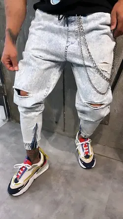 شلوار اسلش لاکچری جین زاپ