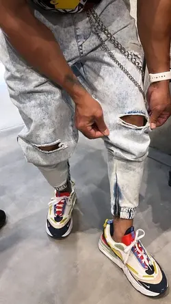 شلوار اسلش لاکچری جین زاپ