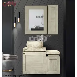 روشویی کابینتی مدل کاکتوس طوسی عرض 40 طول 50 همراه کنسول عرض 30 طول 40