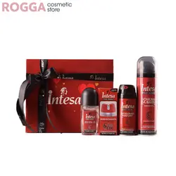 پک کادویی اینتسا 4 عددی شامل کف ریش، اسپری، افترشیو کرمی، شامپو بدن، مام رولی