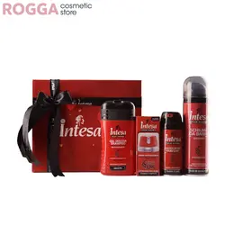 پک کادویی اینتسا 4 عددی شامل کف ریش، اسپری، افترشیو کرمی، شامپو بدن