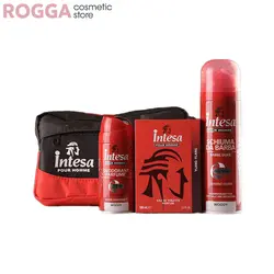 پک کادویی اینتسا 3 عددی شامل کف ریش، ادکلن، اسپری، کیف