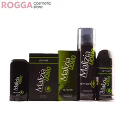 پک کادویی مالزیا 5 عددی شامل کف ریش، اسپری، دئودورانت ژله‌ای، افترشیو الکلی، ادکلن