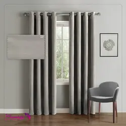 پرده ساده رنگ طوسی روشن پارچه هازان کد 4161