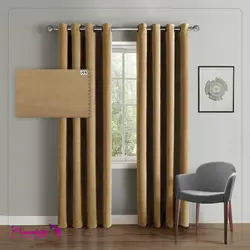 پرده ساده رنگ خاکی پارچه هازان کد 3056