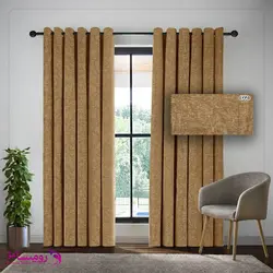 پرده ساده مخمل اخرایی آجری رنگ پارچه شانل کد 4235