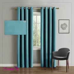 پرده ساده رنگ آبی آسمانی پارچه هازان کد 5033
