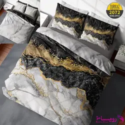 روتختی طرح سنگ سفید سیاه دونفره برند ترکاز کد 2072