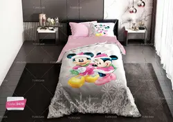 سرویس روتختی طرح میکی موس برفی یک نفره برند ترکسان کد d478