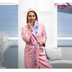 حوله پالتویی طرح پامچال صورتی برند پودایران سایز 115