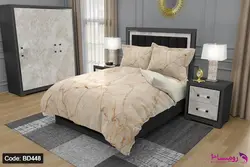 روتختی طرح سنگ مرمر با امکان تغییر رنگ پشت لحاف و ملحفه کد BD448