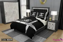 روتختی طرح چنل با امکان تغییر رنگ پشت لحاف و ملحفه کد BD479
