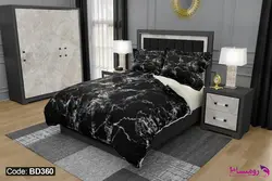 روتختی طرح سنگ مرمر با امکان تغییر رنگ پشت لحاف و ملحفه کد BD360