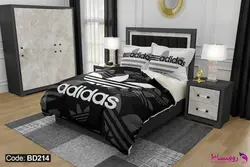 روتختی طرح adidas با امکان تغییر رنگ پشت لحاف و ملحفه کد BD214
