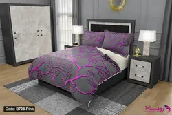 روتختی طرح برگ طوسی با امکان تغییر رنگ پشت لحاف و ملحفه کد B708-4