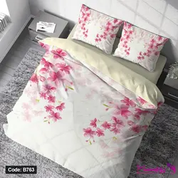 روتختی طرح شکوفه با امکان تغییر رنگ پشت لحاف و ملحفه کد B763