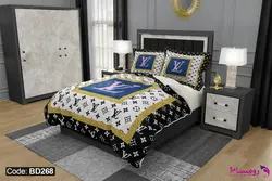 روتختی طرح لویی ویتون با امکان تغییر رنگ پشت لحاف و ملحفه کد BD268